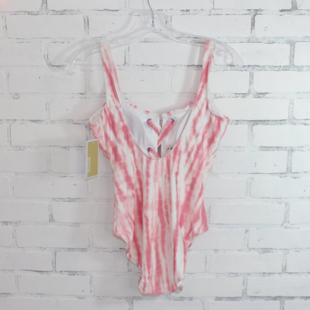 Michael Kors Lace Up Tie Dye One Piece Swimsuit - Picture 5 of 5